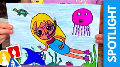 آموزش نقاشی به کودکان - کاوش در اقیانوس با رنگ آمیزی