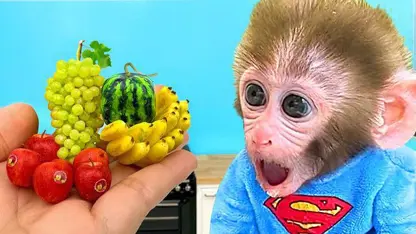 برنامه کودک بچه میمون - خوردن میوه با اردک