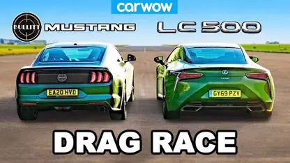 خودرو های فورد موستانگ و لکسوز lc500 در یک مسابقه