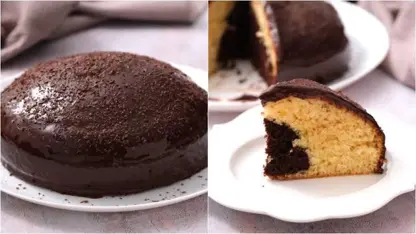 طرز تهیه کیک دو رنگ بسیار شیک و زیبا