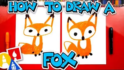 آموزش نقاشی به کودکان - روباه کارتونی با رنگ آمیزی