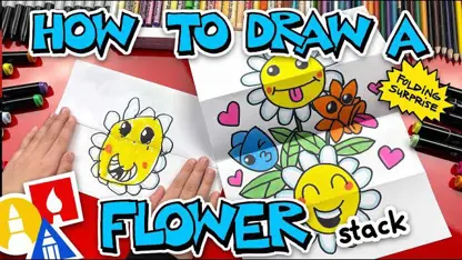 آموزش نقاشی به کودکان - سورپرایز تاشو گل با رنگ آمیزی