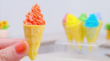 ترفند آشپزی مینیاتوری - جالبترین تزیین بستنی رنگین کمانی