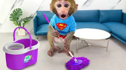 برنامه کودک بچه میمون - تمیز کردن خانه برای سرگرمی