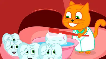 کارتون خانواده گربه این داستان - حمام برای دندان