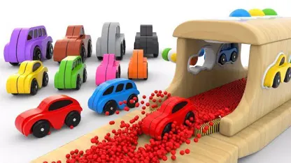آموزش رنگ ها به کودکان - ماشین چوبی رنگی