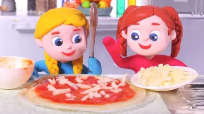 کارتون خمیری با داستان - پختن پیتزا سرگرم کننده است