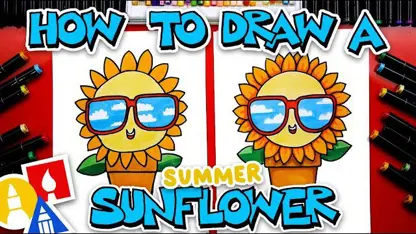 آموزش نقاشی به کودکان - گل آفتابگردان تابستانی با رنگ آمیزی