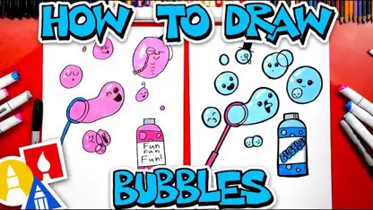 آموزش نقاشی به کودکان - وسیله حباب ساز با رنگ آمیزی