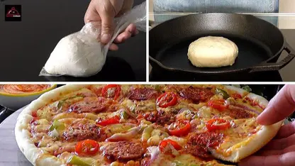 طرز تهیه خمیر پیتزا با کمک پلاستیک در چند دقیق