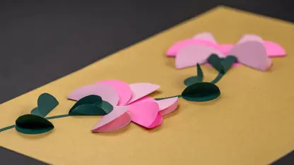 کاردستی برای کودکان - گل های دایره ای