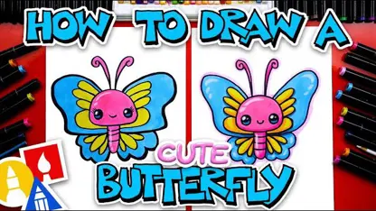 آموزش نقاشی به کودکان - پروانه فوق العاده با رنگ آمیزی