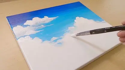 آموزش گام به گام نقاشی با تکنیک های آسان - زوجی بر روی ابرها