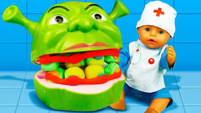 سرگرمی دخترانه با داستان دندان های Play Doh