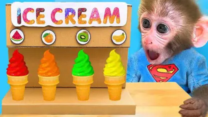 برنامه کودک بچه میمون - بستنی رنگین کمان برای سرگرمی
