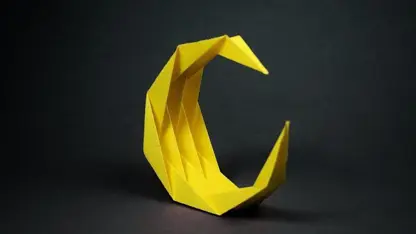 اموزش اوریگامی ساخت ماه زرد رنگ در چند دقیقه