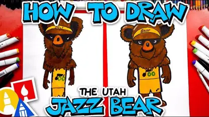 آموزش نقاشی به کودکان - خرس جاز یوتا با رنگ آمیزی
