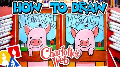 نقاشی کودکانه - خوک صورتی برای سرگرمی