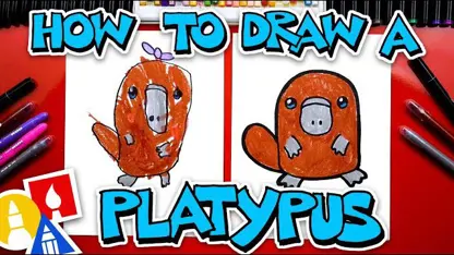 آموزش نقاشی به کودکان - ترسیم یک پلاتیپوس با رنگ آمیزی