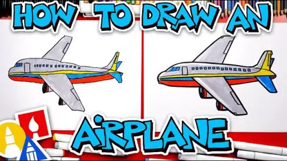 آموزش نقاشی به کودکان - نحوه طراحی هواپیما با رنگ آمیزی