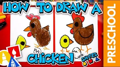آموزش نقاشی به کودکان - ترسیم یک مرغ با رنگ آمیزی