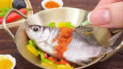 ترفند آشپزی مینیاتوری - طرز تهیه ماهی سرخ شده