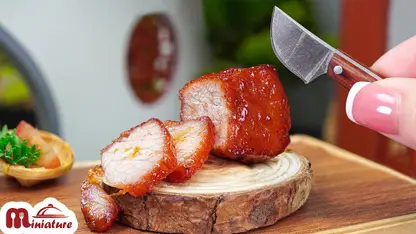آشپزی مینیاتوری - گوشت خوک باربیکیو برای سرگرمی