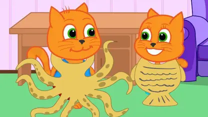 کارتون خانواده گربه با داستان - تبدیل شدن به ماهی دریا