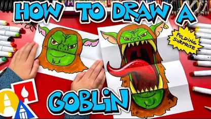 آموزش نقاشی به کودکان - گابلین دهان بزرگ با رنگ آمیزی
