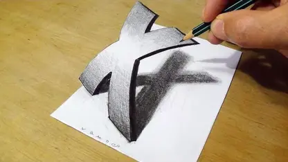 اموزش طراحی سه بعدی با مداد "حرف x "