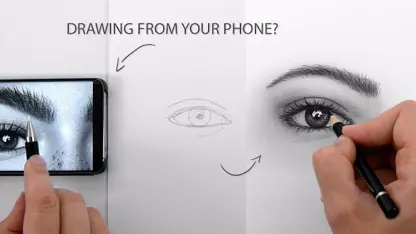 اموزش گام به گام طراحی چشم و ابرو از روی عکس در تلفن همراه