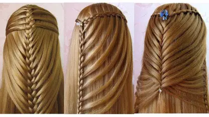 اموزش گام به گام سه مدل بافت مو زیبا دخترانه برای موهای بلند