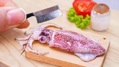 ترفند آشپزی مینیاتوری - اسپاگتی با ماهی مرکب