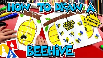 آموزش نقاشی به کودکان - زنبوری زنبور عسل با رنگ آمیزی