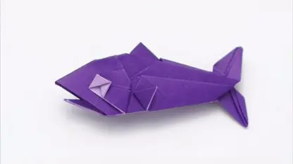 آموزش اوریگامی ساخت - ماهی بنفش در یک ویدیو