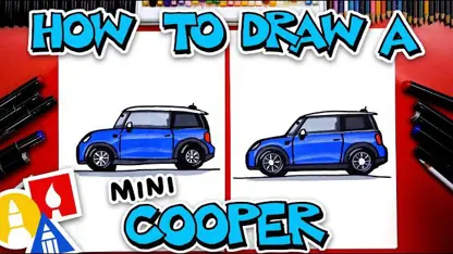 آموزش نقاشی به کودکان - ترسیم یک mini cooper با رنگ آمیزی