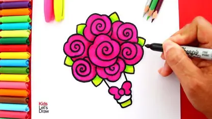 آموزش نقاشی به کودکان "کشیدن گل رز" در چند دقیقه