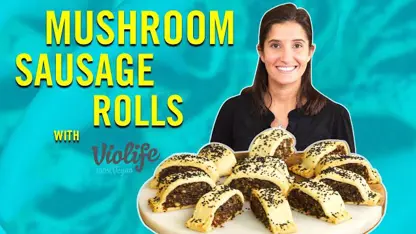 طرز تهیه رولت سوسیس گیاهی با قارچ  در یک ویدیو