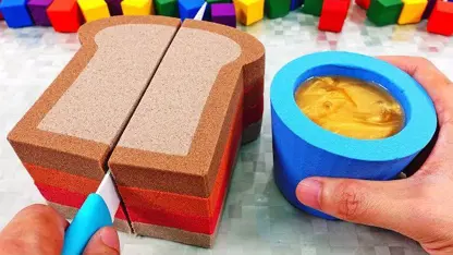 آموزش شن بازی کودکان ساخت ساندویچ بزرگ در چند دقیقه