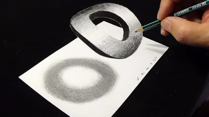 اموزش نقاشی سه بعدی با موضوع " حرف o"
