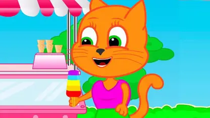 کارتون خانواده گربه با داستان - بستنی رنگین کمان در پارک