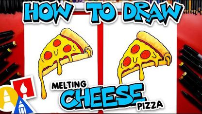 آموزش نقاشی به کودکان - پیتزای پنیر با رنگ آمیزی