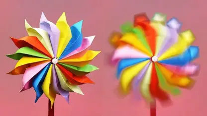 آموزش اوریگامی ساخت "فرفره های رنگی" در چند دقیقه