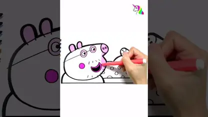 آموزش نقاشی به کودکان - خوک پپا برو به رختخواب با رنگ آمیزی