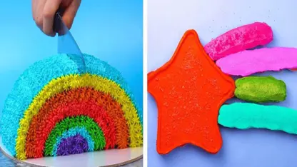 ایده تزیین کیک رنگین کمانی با کاپ کیک در چند دقیقه