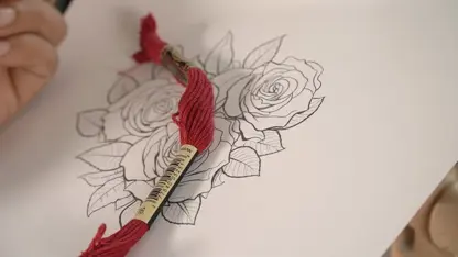 آموزش گلدوزی با دست - گل رز سه بعدی در یک نگاه