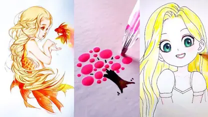 آموزش نقاشی فانتزی دخترانه در یک ویدیو