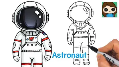 آموزش نقاشی به کودکان - ترسیم یک فضانورد با رنگ آمیزی