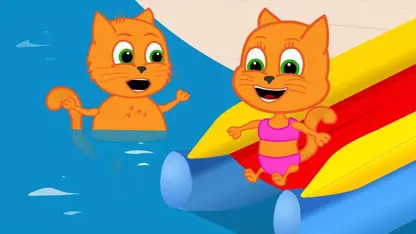 کارتون خانواده گربه با داستان - اسکی روی آب