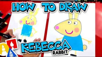 آموزش نقاشی به کودکان - ترسیم خرگوش ربکا با رنگ آمیزی